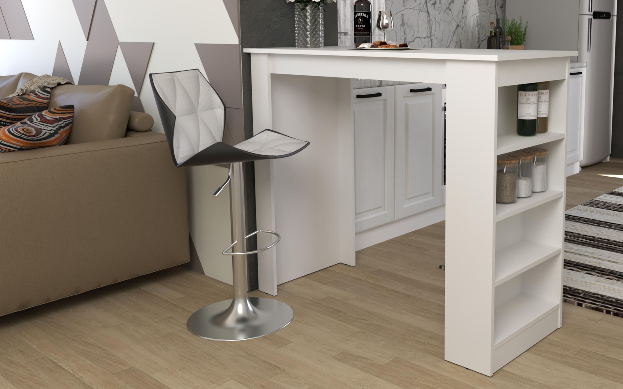 Masa de bar Shelin, alb  1